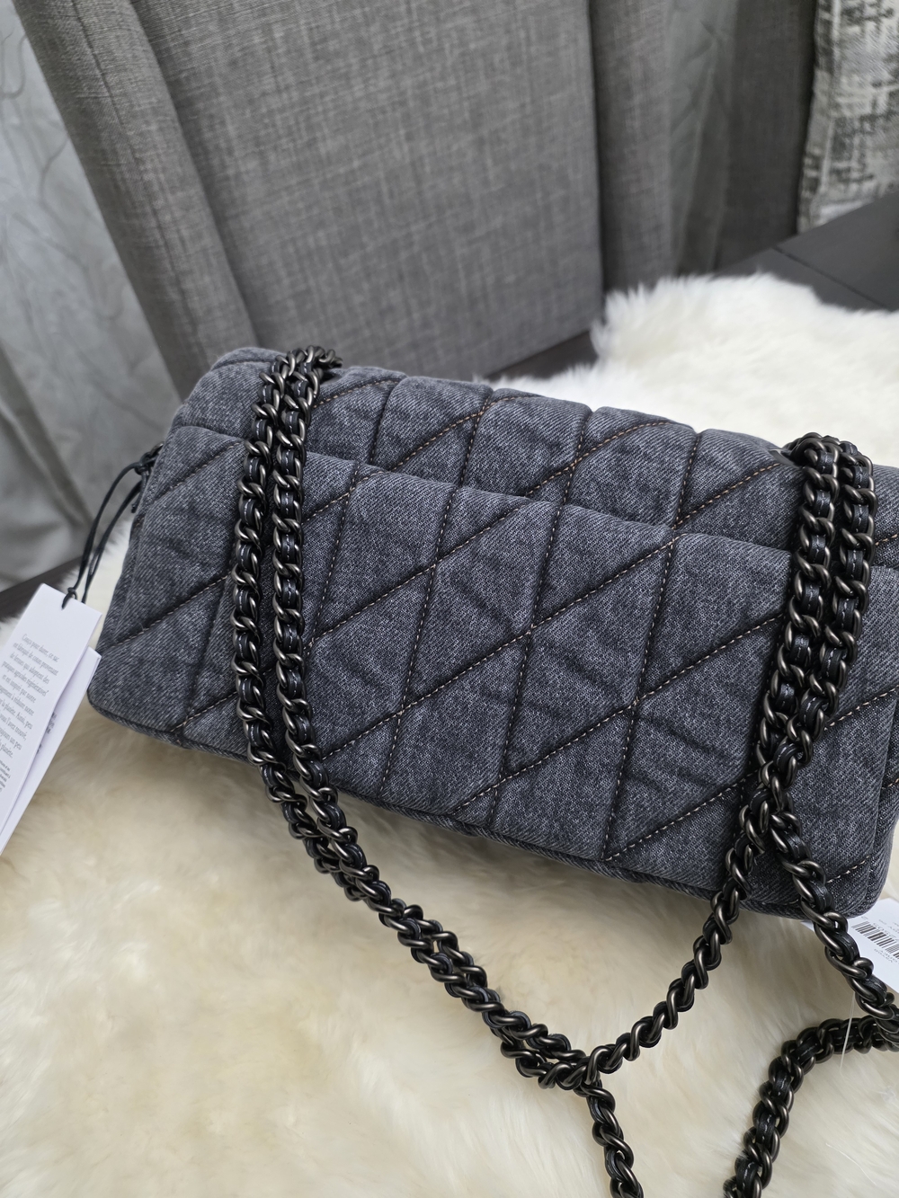 COACH Tabby 26 Black Denim - Picture 8 of 12